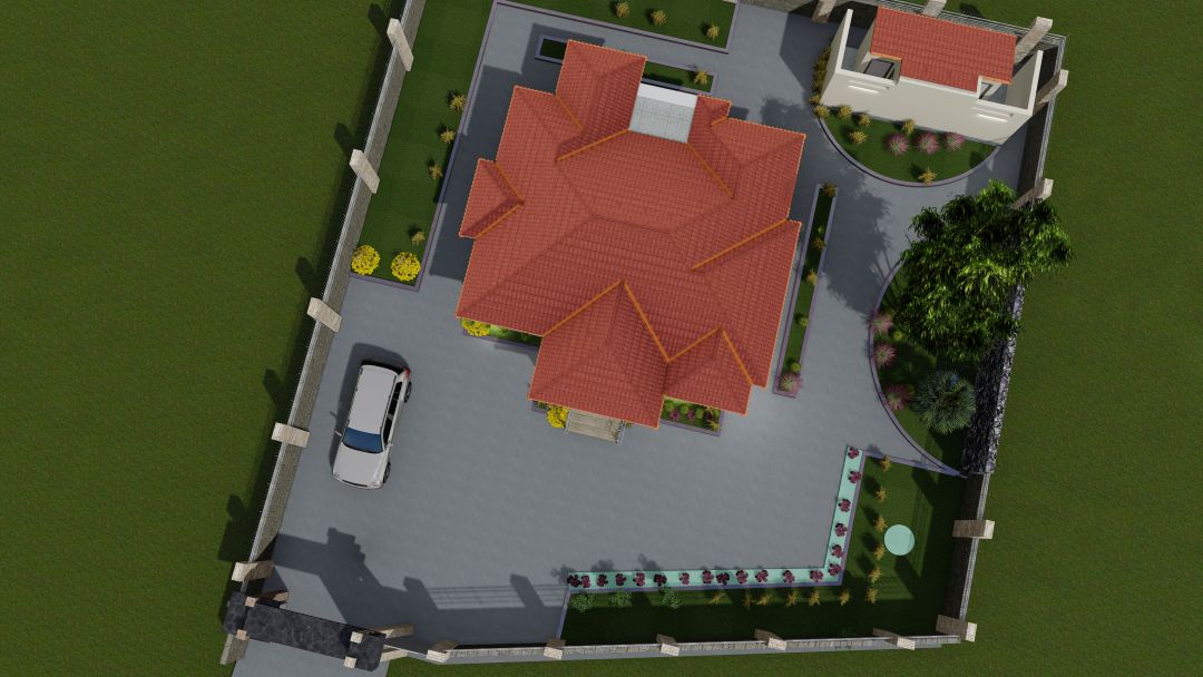 Secondary front perspective for the Gombe residential design